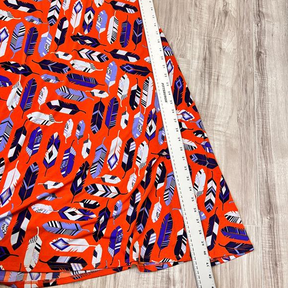 LuLaRoe Women's Maxi Feather Print Multicolor High Waist Skirt Size M - Picture 5 of 9